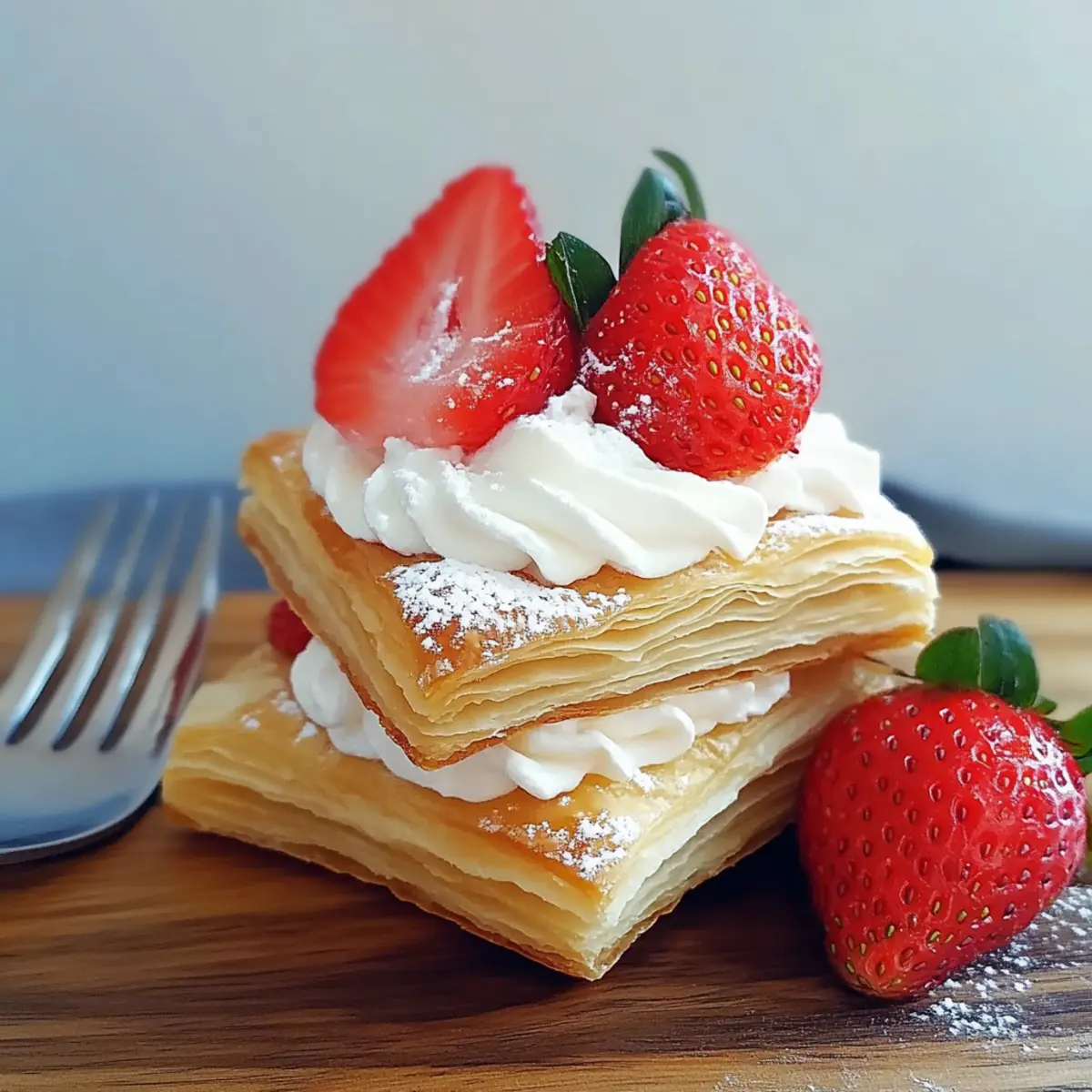 Delicious Strawberry & Whipped Cream Puff Pastry Slices Recipe