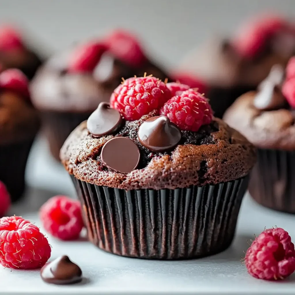 Double Chocolate Raspberry Muffins