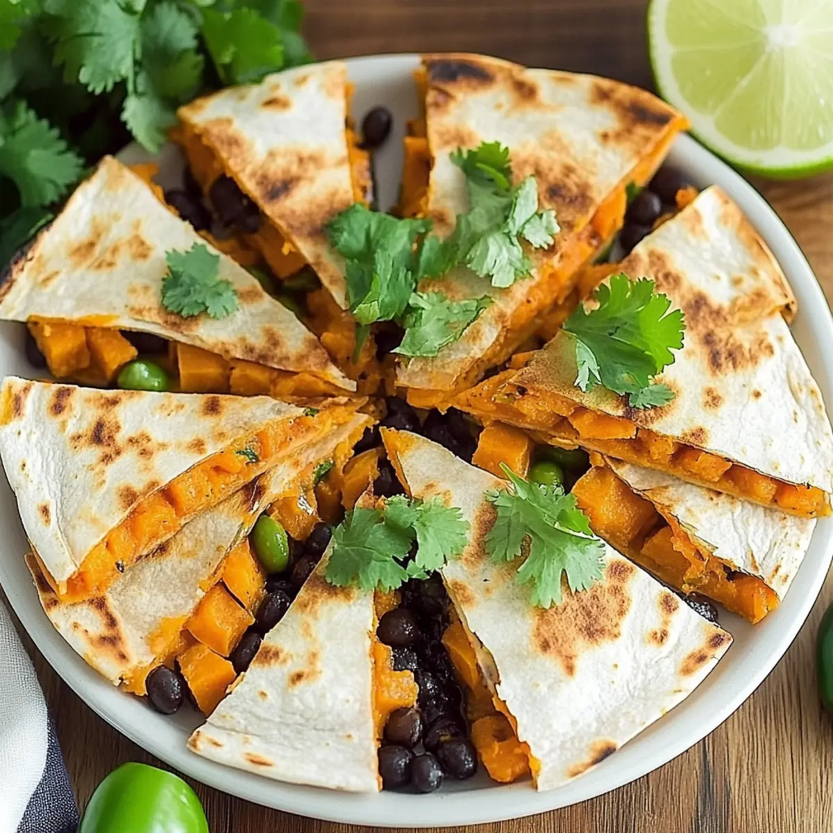 Delicious Roasted Sweet Potato and Black Bean Quesadillas