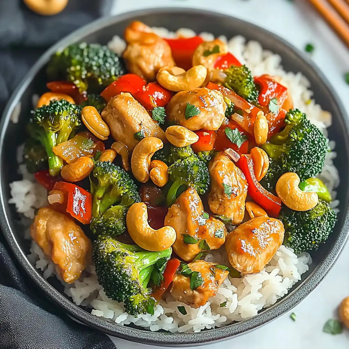 Delicious Baked Cashew Chicken with Broccoli and Bell Peppers
