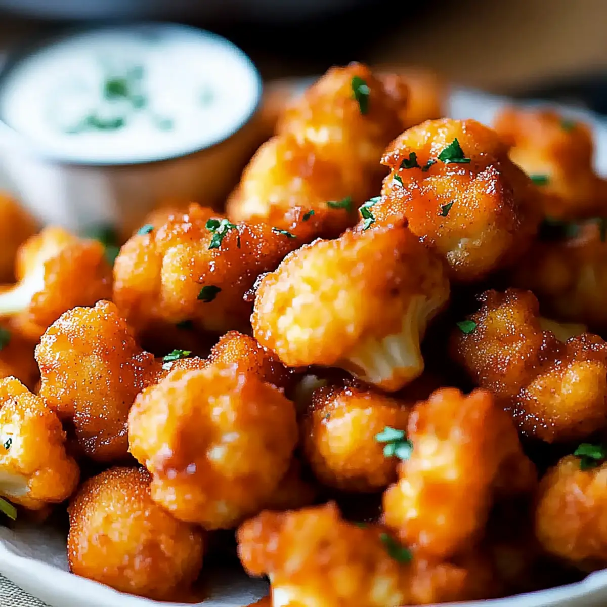 Crispy Deep-Fried Cauliflower Wings Recipe with Spicy Buffalo Sauce
