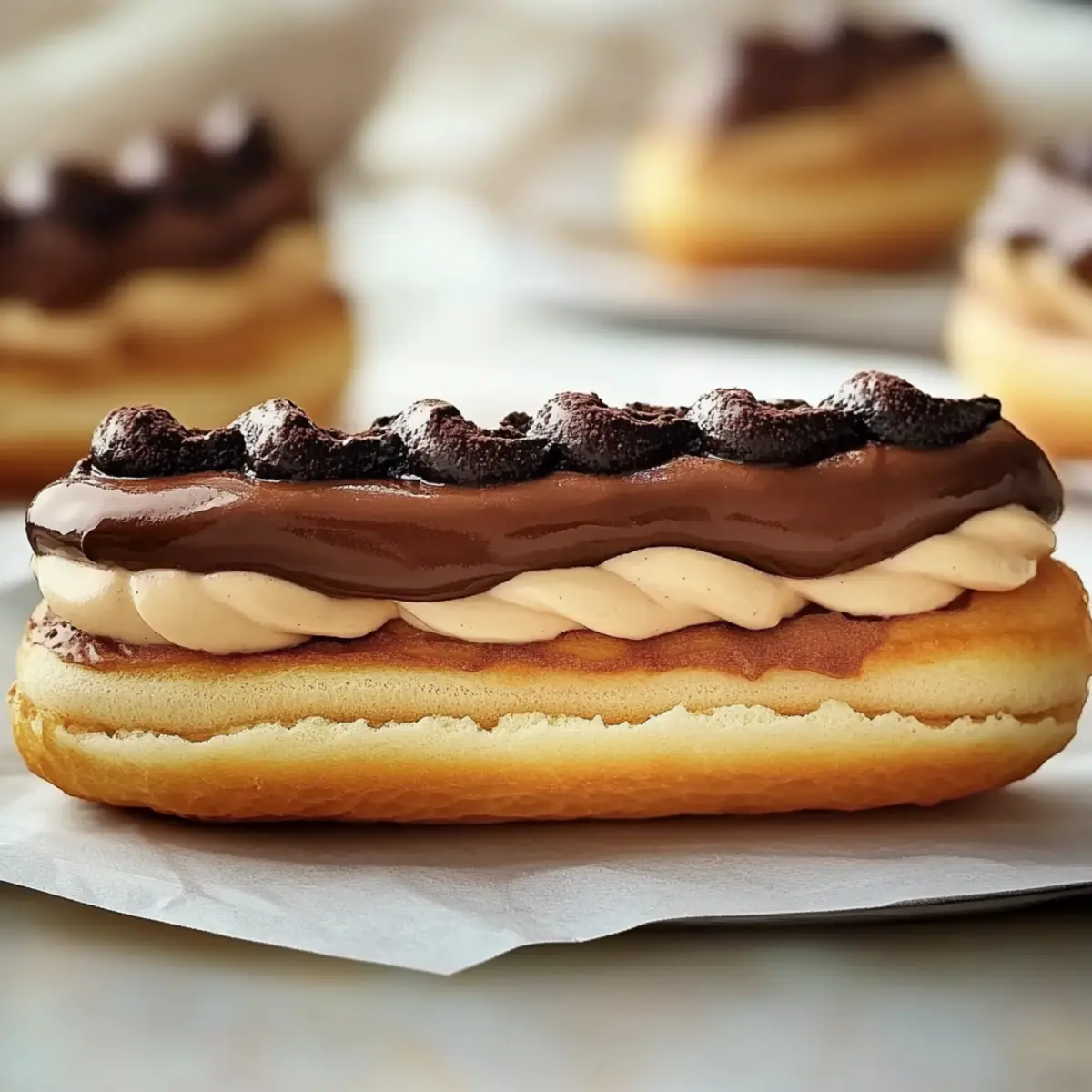 Delicious Mocha Eclairs with Creamy Mascarpone Filling