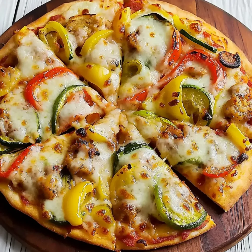 Kadai Vegetable Pizza with Grilled Veggies and Mozzarella Delight
