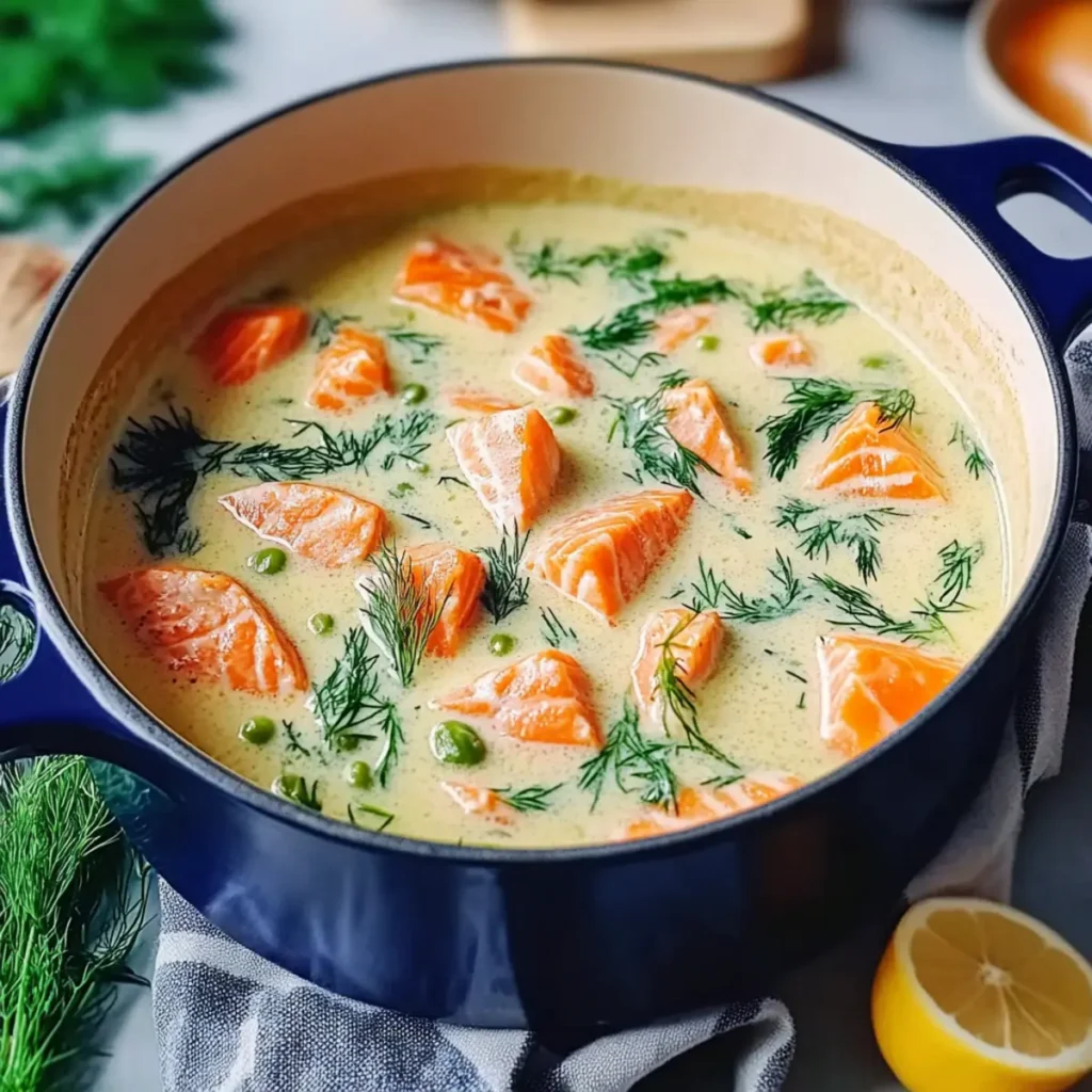 Delicious Finnish Salmon Soup Recipe with Cream and Dill