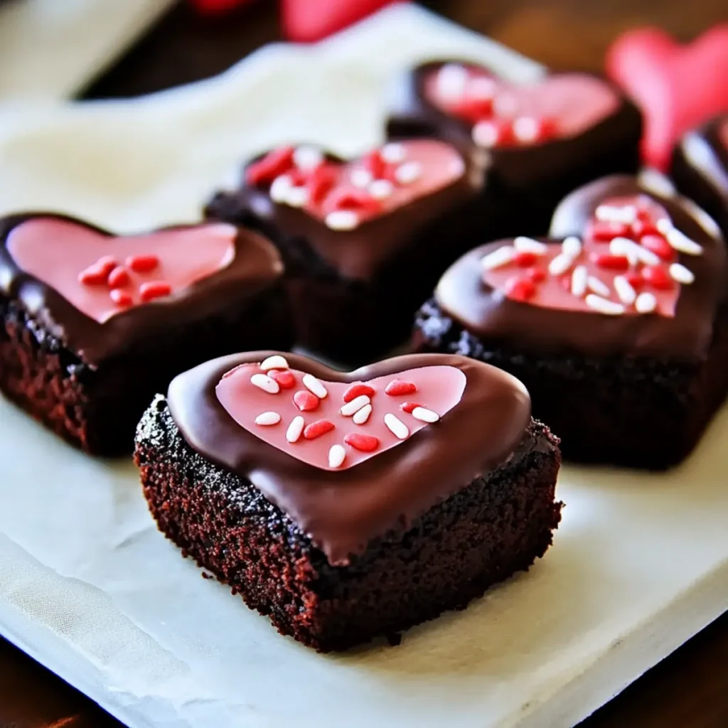 Chocolate Dipped Brownie Hearts