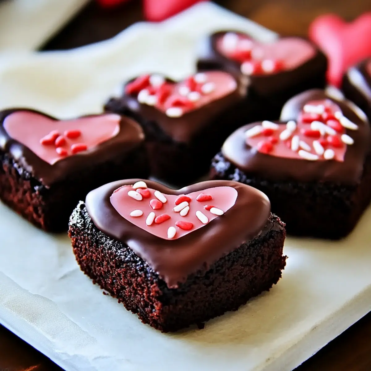 Chocolate Dipped Brownie Hearts