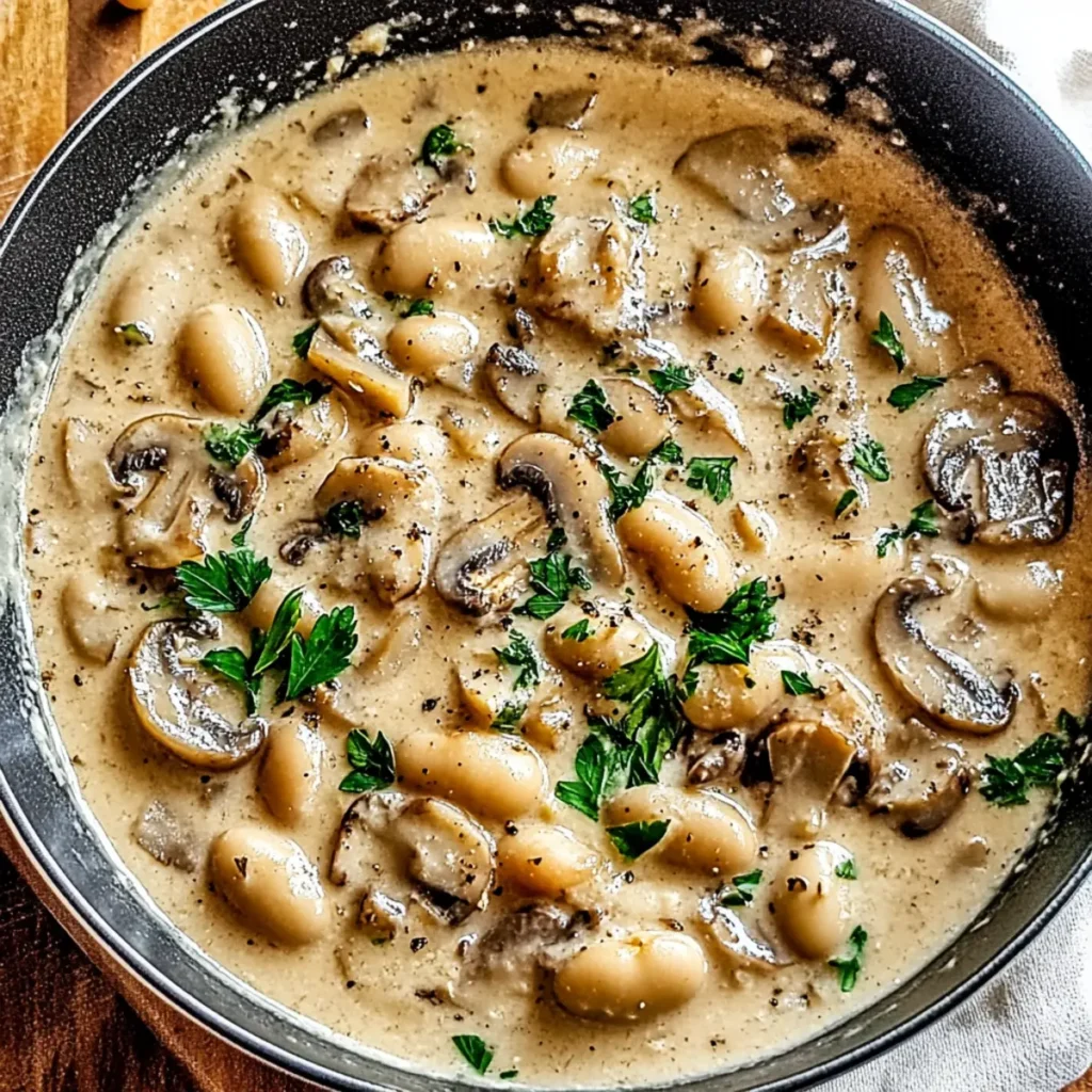 Creamy Butter Beans and Mushrooms