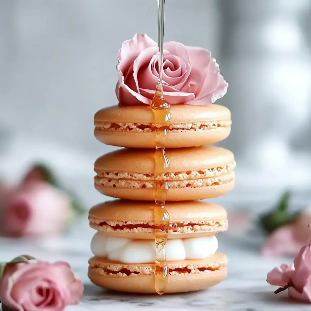 Salted Honey Rose Macarons