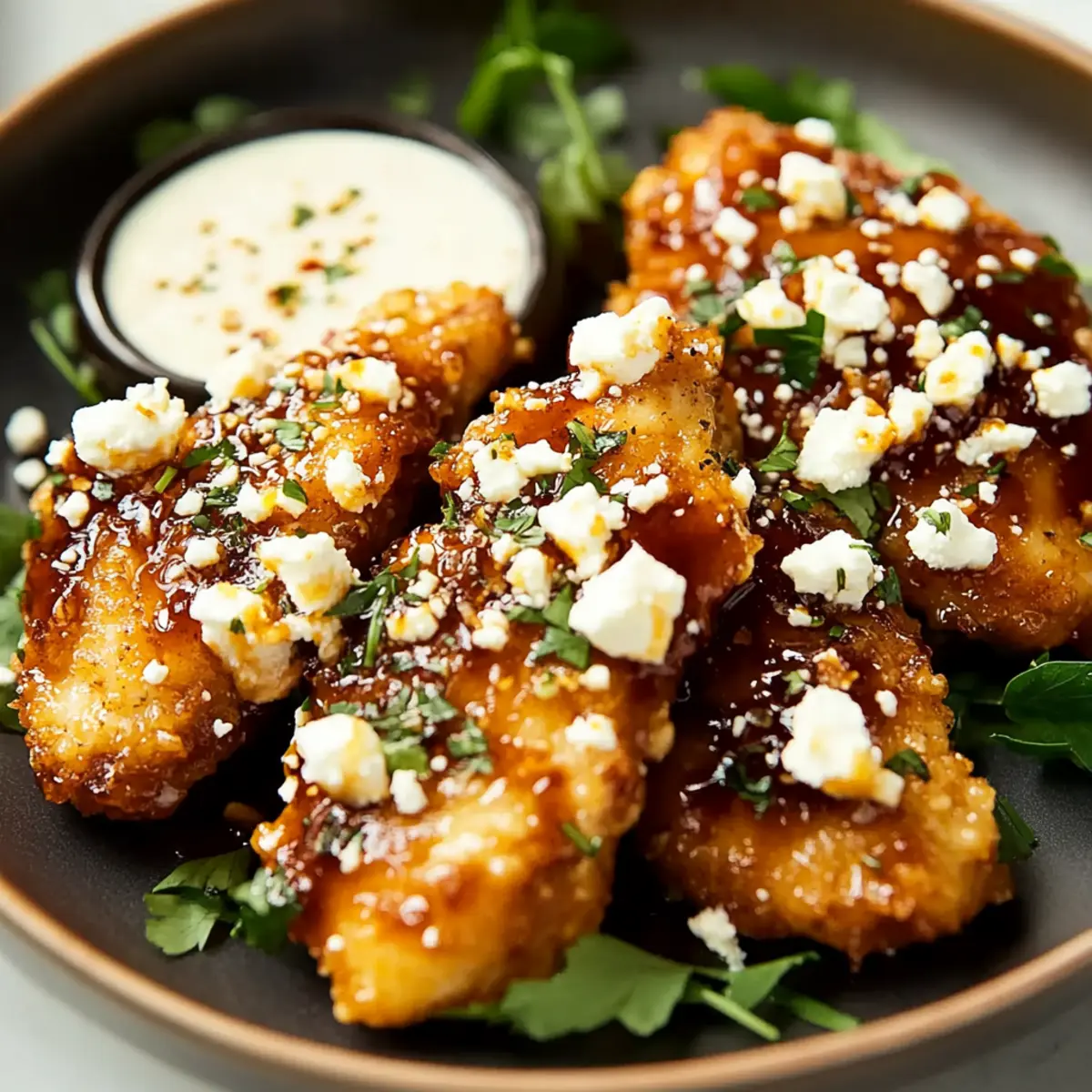 Crispy Hot Honey Feta Chicken