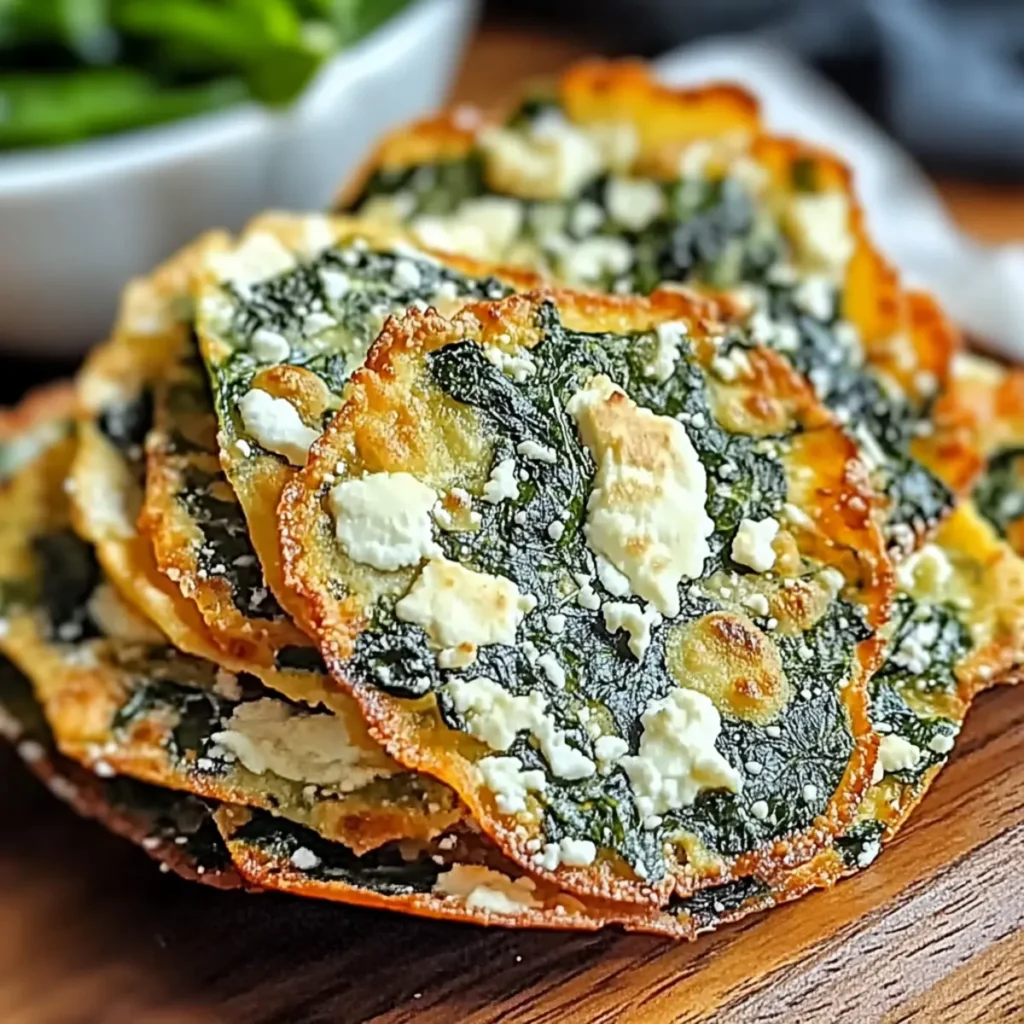 Mediterranean Spinach and Feta Cheese Crisps