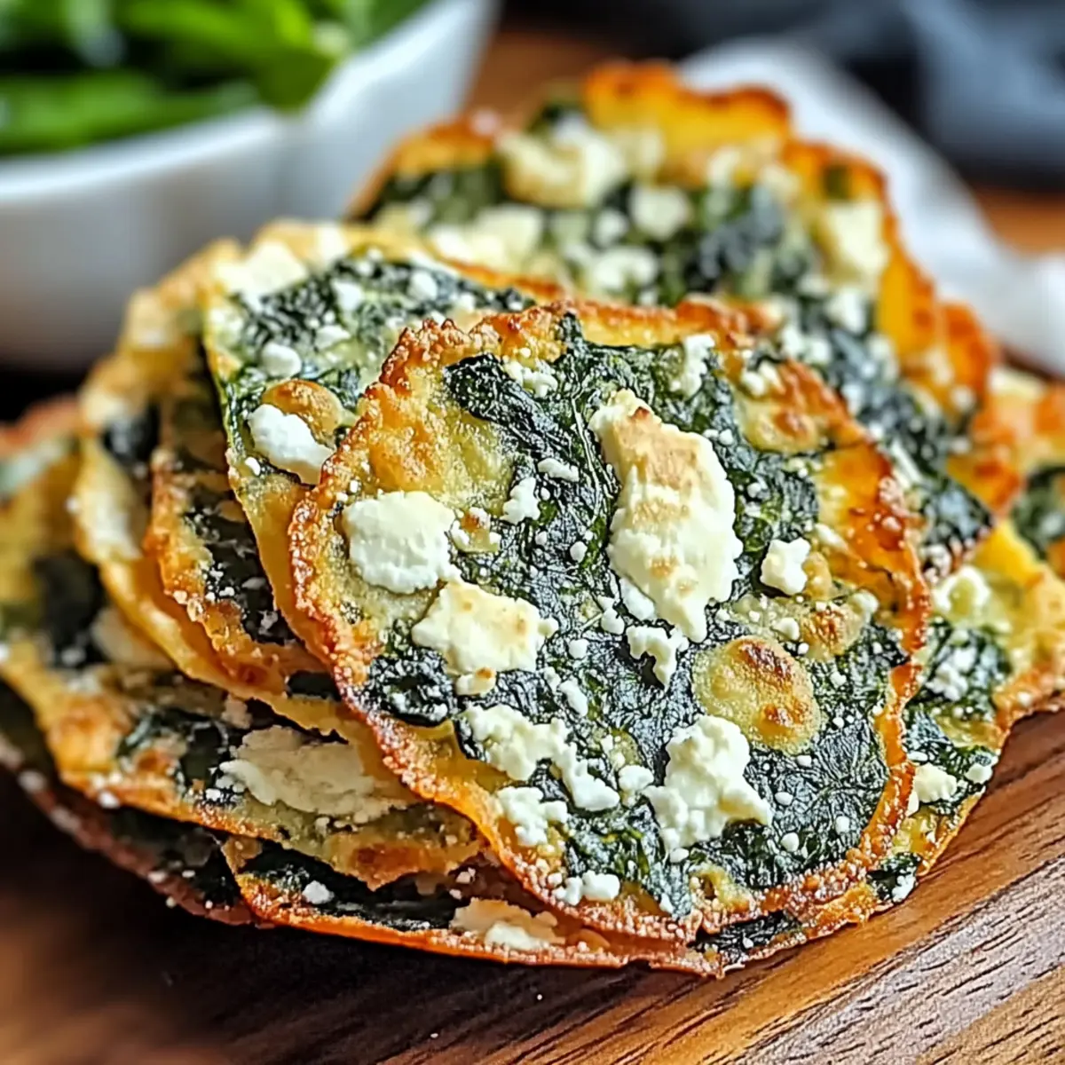 Mediterranean Spinach and Feta Cheese Crisps