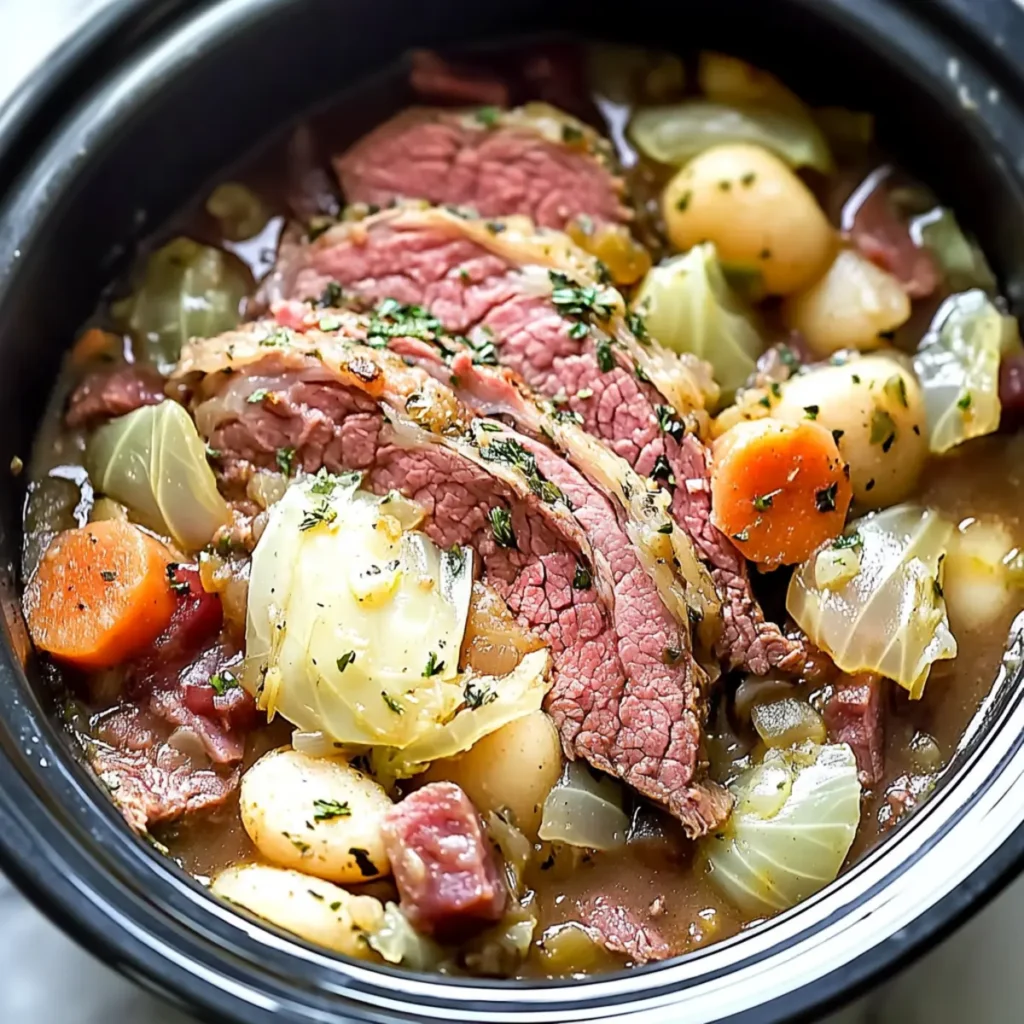 Easy Crockpot Corned Beef & Cabbage Stew Recipe for Comfort Food