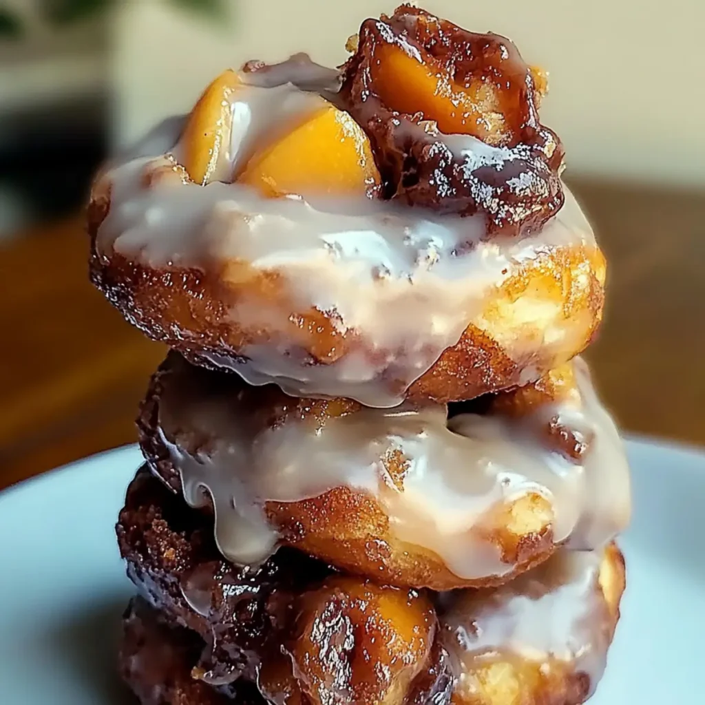 Peach Fritter Donuts