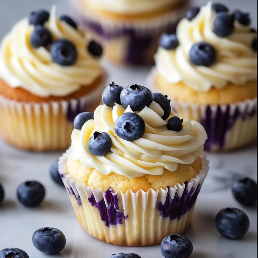White Chocolate Blueberry Cupcakes