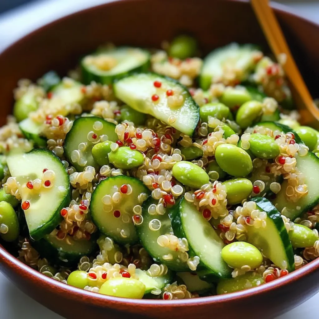 Quinoa Cucumber Avocado Edamame Salad