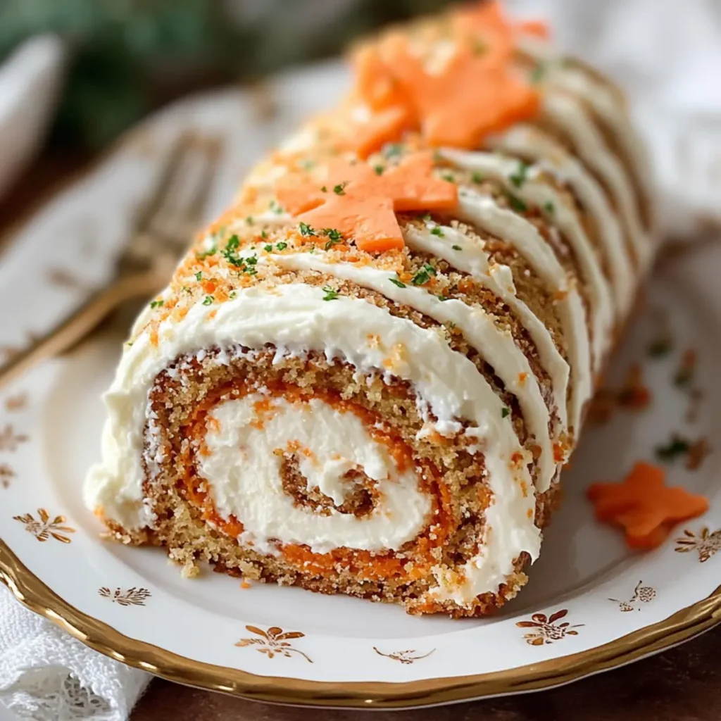 Carrot Cake Roll with Cream Cheese Filling