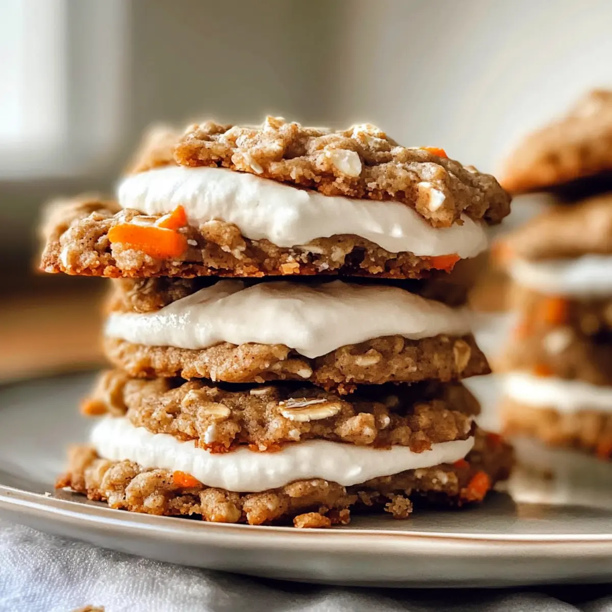 Carrot Cake Oatmeal Cream Pie Cookies