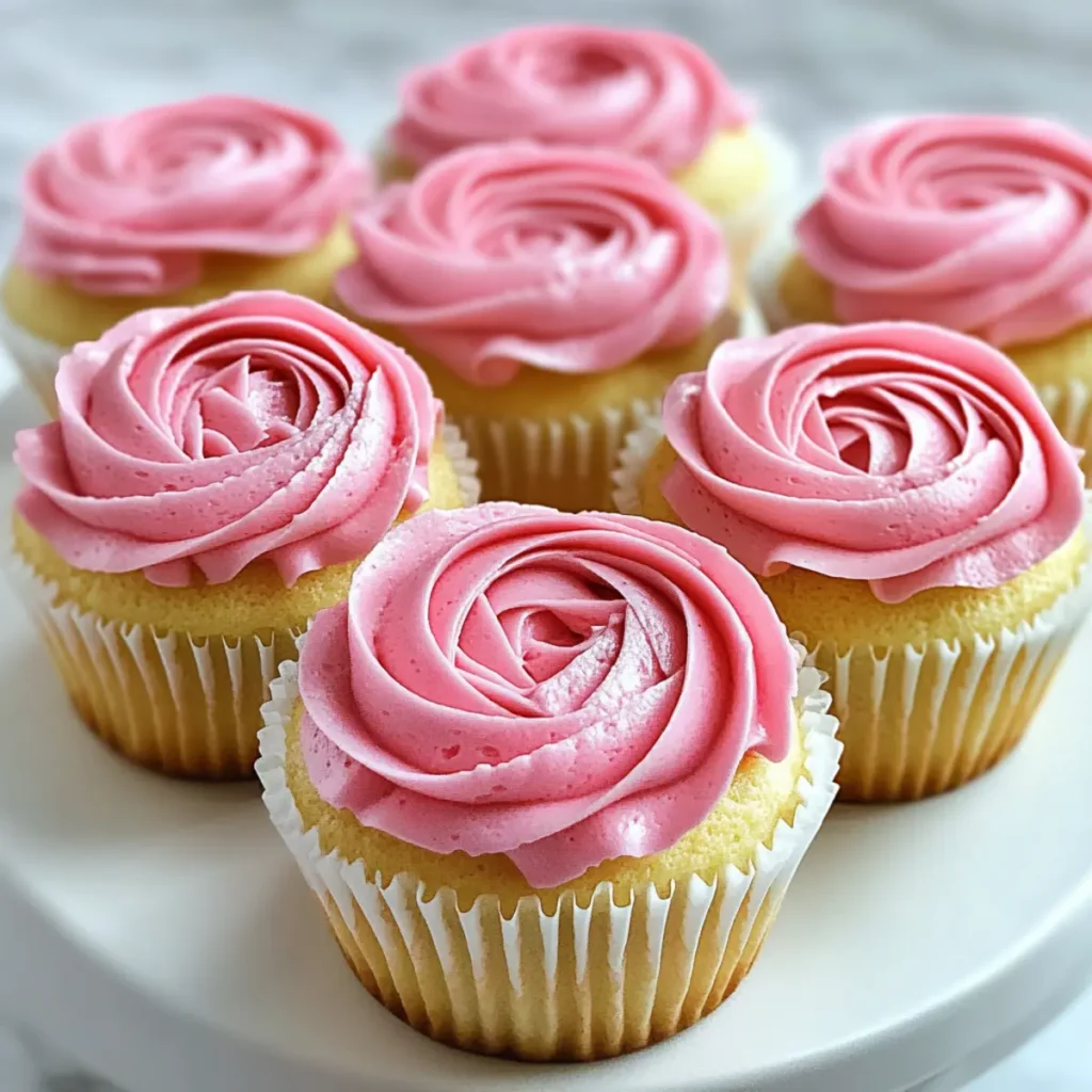 Pink Mixed Rosette Cupcakes